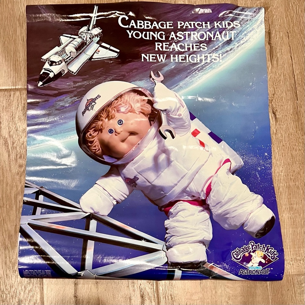 1986 Cabbage‎ Patch Poster - Cabbage Patch Kids - Young Astronaut - Vintage